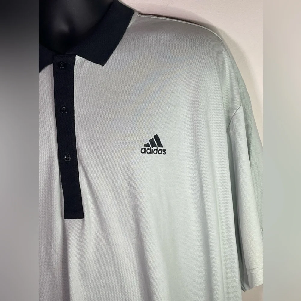 Adidas Golf Polo Shirt 2XL Mint Green/Black HZ4173 W/ Embroidered Sleeve - Picture 4 of 8